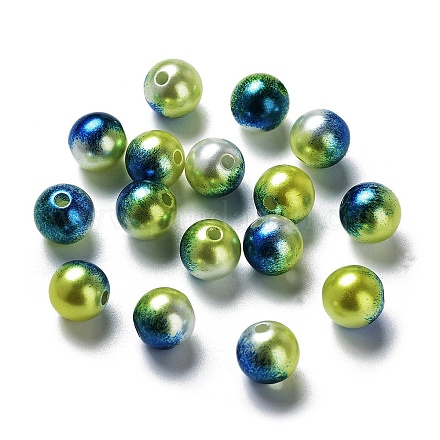 Cuentas de perlas de imitación de plástico ABS del arco iris OACR-Q174-5mm-16-1