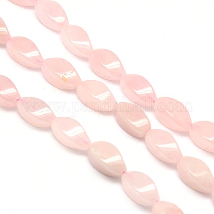 Natural Twist Rose Quartz Beads Strands G-L243A-08-1