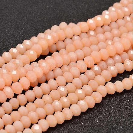 Chapelets de perles en rondelles facettées en verre X-GLAA-I033-6mm-32-1