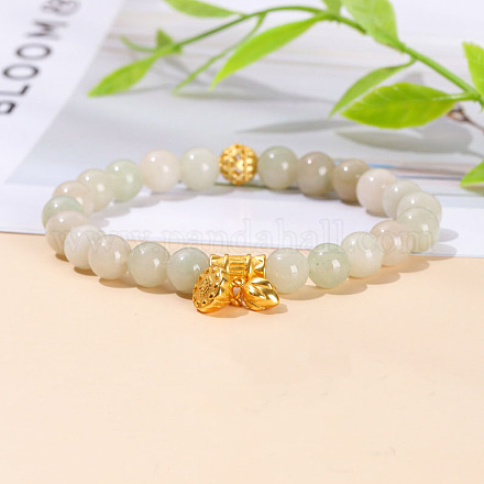 Натуральный другой нефрит круглые бусины растягивающиеся браслеты WG466DA-07-1