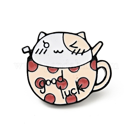 Pin de esmalte de gato de taza de café JEWB-H009-01EB-06-1