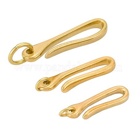 PandaHall Elite 3 Pcs 3 Style Brass Keychain Clasp Findings KK-PH0002-66-1