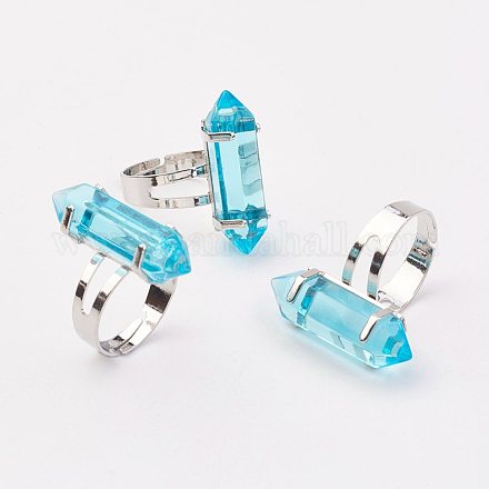 Bala anillos de cristal RJEW-P120-B16-1