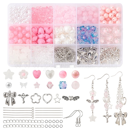 Kit per fare orecchini rosa fai da te DIY-FS0004-78-1