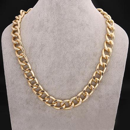 Metal Aluminum Curb Chain Necklaces For Women NJEW-BB09340-1