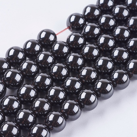 Chapelets de perles en hématite synthétique magnétique G-Q893-8mm-1