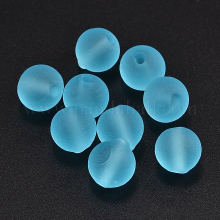 Perles vernissées rondes mates manuelles LAMP-J-003Y-2-1