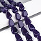 Natural White Jade Beads Strands, Triangle, Dyed, Indigo, 13~20x10~14x6.5~10mm, Hole: 1~1.2mm, about 21~23pcs/strand, 14.37~15.16 inch(36.5~38.5cm)