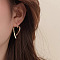 Alloy Stud Earrings, Heart, Golden, 40mm