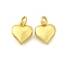 Brass Pendants, Heart Charms, Rack Plating, Lasting Plated, Cadmium Free & Lead Free, with Jump Ring, Real 18K Gold Plated, 9x8x2.5mm, Hole: 2mm