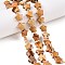 Natural Picture Jasper Beads Strands, with Seed Beads, Faceted Star, 9~11x9~11x4~4.5mm, Hole: 1mm, about 16pcs/strand, 0.7~7.28''(17.5~18.5cm), bead: 3mm in diameter, 2mm thick, hole: 0.7~0.9mm