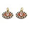 Brass Cubic Zirconia Pendants, Long-Lasting Plated, with Enamel, Eye, Real 18K Gold Plated, 15x12x2.5mm, Hole: 3.5mm