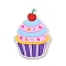 PVC Cabochons, Fruit Cup Cake, Purple, 30x21.5x4mm