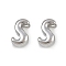 304 Stainless Steel Charms, Letter, Letter S, 7.5x4.5x3.5mm, Hole: 1.8mm