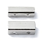 Non-Tarnish Rectangle 201 Stainless Steel Clasp, Cabinet Hardware Supplies, Stainless Steel Color, 5x14.5x6mm, Hole: 1.8mm, 2pcs/set