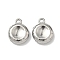 304 Stainless Steel Charms, Flat Round, Stainless Steel Color, 12x9.5x3mm, Hole: 1.4mm