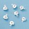 Brass Ear Nuts, Earring Backs, with Loop, Long-Lasting Plated, 925 Sterling Silver Plated, 8.3x7x3.7mm, Hole: 0.8mm