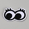 Eye Cotton Embroidery Iron on Clothing Patches, Costume Accessories, Appliques, Black, 23.5x39.5x1mm