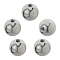 5Pcs 304 Stainless Steel European Beads, Large Hole Beads, Round, Stainless Steel Color, 15mm, Hole: 3.5mm