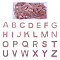 Glitter Hotfix Rhinestone, Hot Melt Adhesive on the Back, Costume Accessories, 26 Alphabet, Light Rose, 46x40x1.5mm, 2sets/box