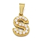 Ion Plating(IP) 304 Stainless Steel Pendants, with ABS Imitation Pearl, Letter T, 17x11.5x3.5mm, Hole: 6x3mm