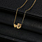 Alloy Letter Heart Pendant Necklaces for Women, Golden, Letter D, 15.75 inch(40cm)