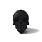 Eco-Friendly Silicone Beads, Skull, Black, 21x16x20mm, Hole: 2.5mm