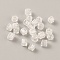 Transparent Glass Seed Beads, Rectangle, White, 3x2.5x2.5mm, Hole: 0.9mm, 300pcs/bag