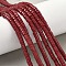 Dyed Natural Magnesite Beads Strands, Disc, Heishi Beads, Dark Red, 4~4.5x1~2.5mm, Hole: 1mm, about 160pcs/strand, 15.75''(40cm)