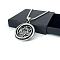 Vintage Stainless Steel Ring with Star of David Hip-Hop Pendant Men's Necklaces, Stainless Steel Color, 23.62 inch(60cm)