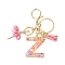 Letter A~Z Transparent Glitter Resin Pendant Keychains, with Iron Alloy Lobster Claw Clasp Keychain, for Keychain, Purse, Backpack Ornament, Letter Z, 10.5cm