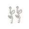 Alloy Pendants, Rack Plating, Leaf, Platinum, 23x10x2mm, Hole: 1.4mm