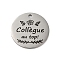 Anti-Tarnish 201 Stainless Steel Pendants, Message Charm, Flat Round Charm, Stainless Steel Color, 30x1.5mm, Hole: 2.5mm