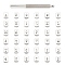 Leathercarft Stamping Tool Set, Steel Punch Tool with Handle, for Leather Craft Belt Bag Hat Shoes Craft Marking, Alphabet and Numbers, Stainless Steel Color, Stamp: 10x8x13.5mm, 36pcs/set, 94x8mm