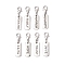 8Pcs 8 Styles Alloy Rectangle with Inspirational Word Pendant Decoration, Lobster Claw Clasps Charms for Bag Ornaments, Antique Silver & Platinum, 33~34mm, 1pc/style