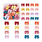 Resin Pendants, with Platinum Plated Iron Screw Eye Pin Peg Bails, Bowknot, Mixed Color, 32pcs/box