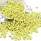 Spray Painted Opaque Acrylic Beads, Peanut, Yellow, 6.5x4x3mm, Hole: 1.2mm, about 10000pcs/500g