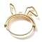 Rabbit Rotatable Alloy Swivel Open Back Bezel Pendants, For DIY UV Resin, Epoxy Resin, Cadmium Free & Nickel Free & Lead Free, Light Gold, 35x33.5x3.5mm, Hole: 1.4mm