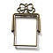 Alloy Open Back Bezel Pendants, For DIY UV Resin, Epoxy Resin, Cadmium Free & Nickel Free & Lead Free, Rectangle with Bowknot, Antique Bronze, 48.5x31x3.5mm, Hole: 1.5mm