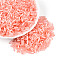Glass Bugle Beads, Imitation Cat Eye, Light Salmon, 6.5~7x1.5~2mm, Hole: 0.8~1mm, about 13636pcs/pound