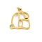 304 Stainless Steel Pendants, with Cubic Zirconia, Letter Charms with Jump Rings, Real 18K Gold Plated, Letter G, 18x17.5x2mm, Hole: 3mm