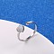 Stylish Adjustable 304 Stainless Steel Heart Cuff Rings for Women, Minimalist Fashion Hand Jewelry, Silver, show in picture
