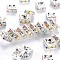 Brass Rhinestone Spacer Beads, Grade A, Square, Nickel Free, Silver, Crystal AB, 6x6x3mm, Hole: 1mm