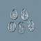 Natural Quartz Crystal Pendants, Rock Crystal Pendants, Mixed Shapes, 36~52x21~24.5x5.5~10.5mm, Hole: 1.8mm