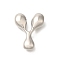 Rack Plating Brass Beads, Balloon Letter, for Personalized Name Necklaces Making, Long-Lasting Plated, Lead Free & Cadmium Free, Platinum, Letter Y, 22.5x18x7mm, Hole: 2mm