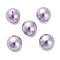 Baking Painted Pearlized Glass Pearl Round Beads, Half Drilled/Half Hole, Violet, 12mm, Hole: 1.2mm