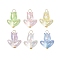 6Pcs Acrylic Beads Pendants, with Golden 304 Stainless Steel Flat Head Pins & Alloy Beads, Tulip, Mixed Color, 30~31x23~23.5x12mm, Hole: 4mm