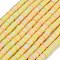 Handmade Polymer Clay Beads Strands, Disc/Flat Round, Heishi Beads, Yellow, 6x0.5~1mm, Hole: 1.5mm, about 384pcs/strand, 17.32''(44cm)