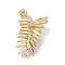 Brass Pave Clear Cubic Zirconia Pendants, Leaf, Long-Lasting Plated, Real 14K Gold Plated, 19x10.5x4mm, Hole: 1.2mm