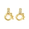 Brass Micro Pave Clear Cubic Zirconia Twister Clasps, Long-Lasting Plated, Rack Plating, Golden, 14x10x5mm, Hole: 4x2.5mm